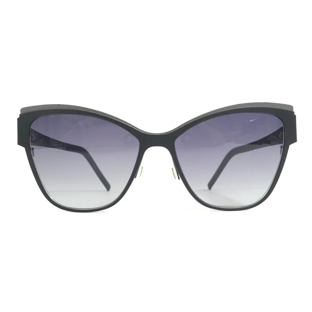 Blackfin Sunglasses BF767 PALM BEACH COL.609 Black Gray Cat Eye w/ Purple Lenses